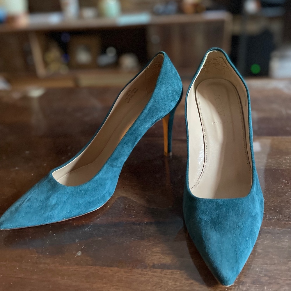 J Crew Made in Italy suede stilettos heels